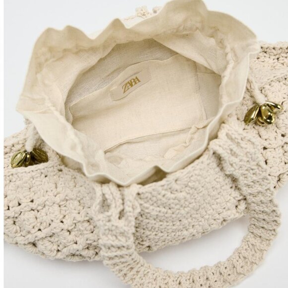 NEW With Tags! ZARA The Coastal Muse Lace Bag - Picture 3 of 6